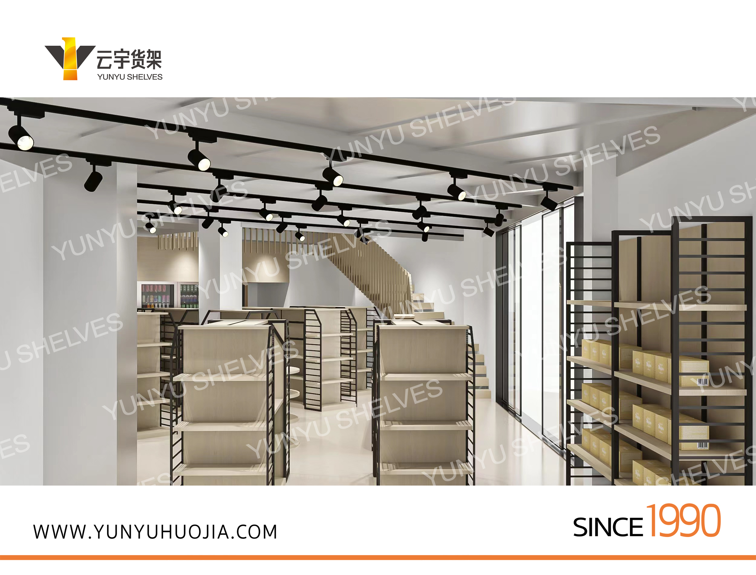 YYA7-009 新款大型木紋超市貨架