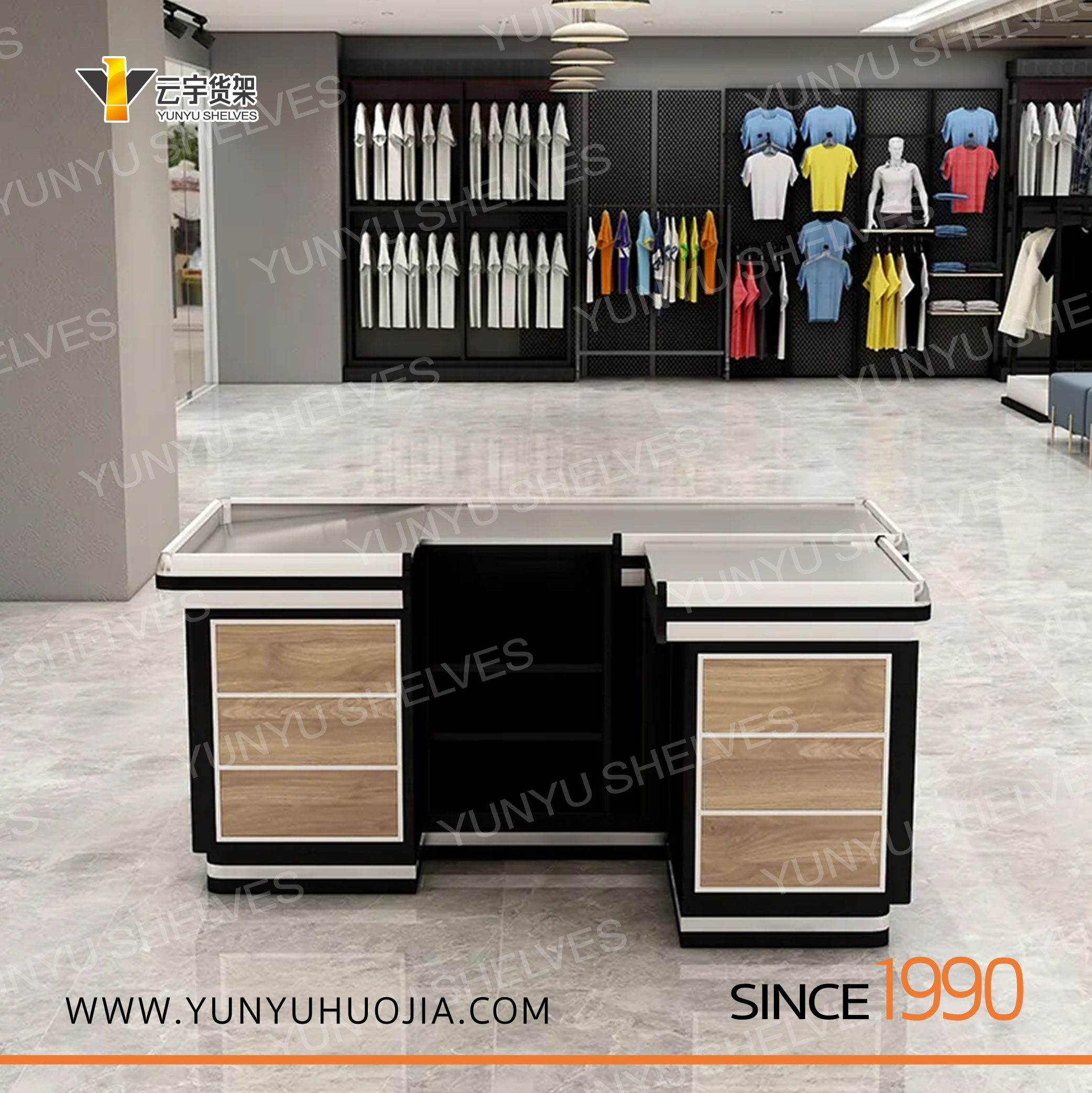 YYKI-023實(shí)木超市商店精品店收銀臺