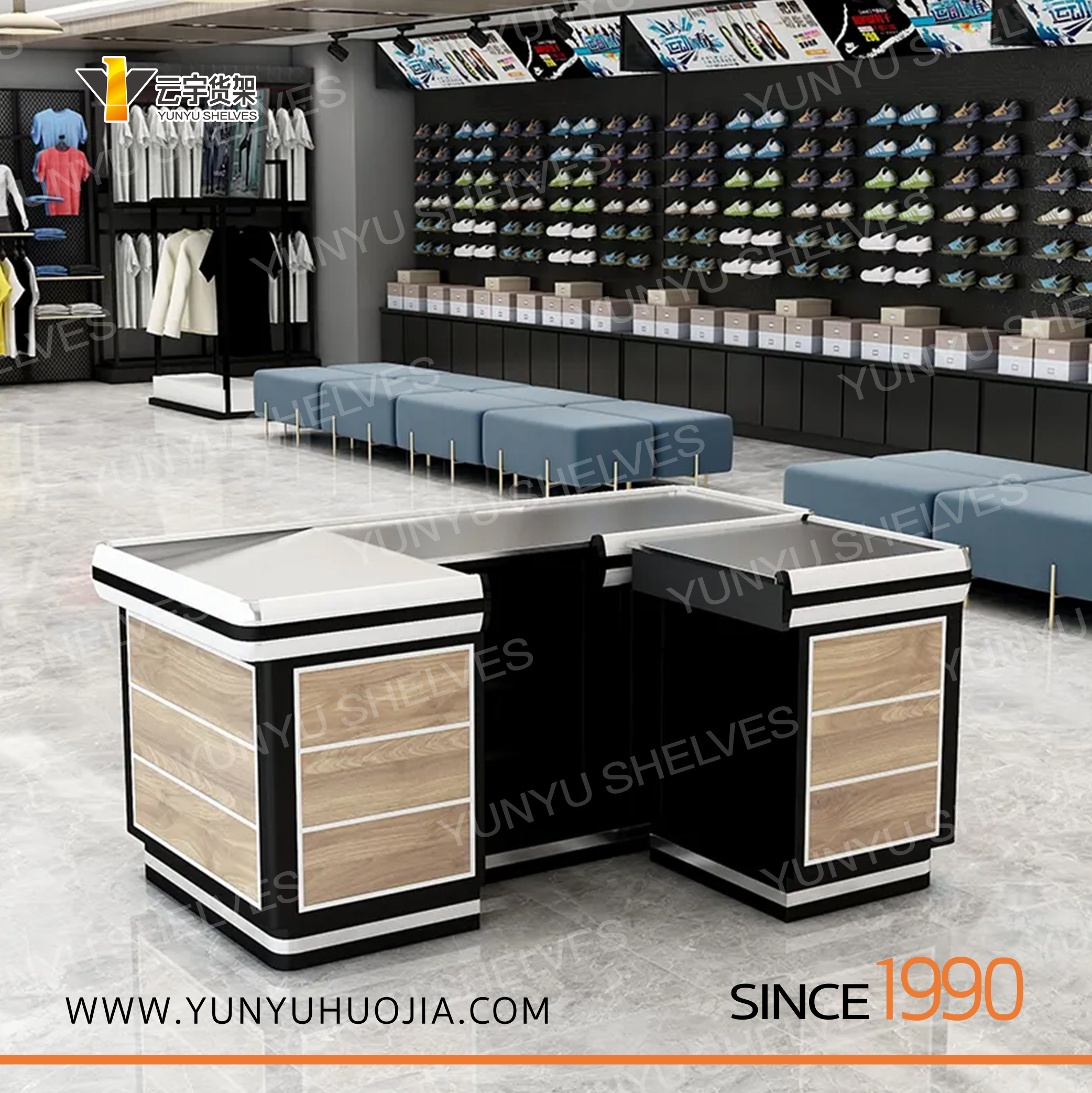 YYKI-023實(shí)木超市商店精品店收銀臺