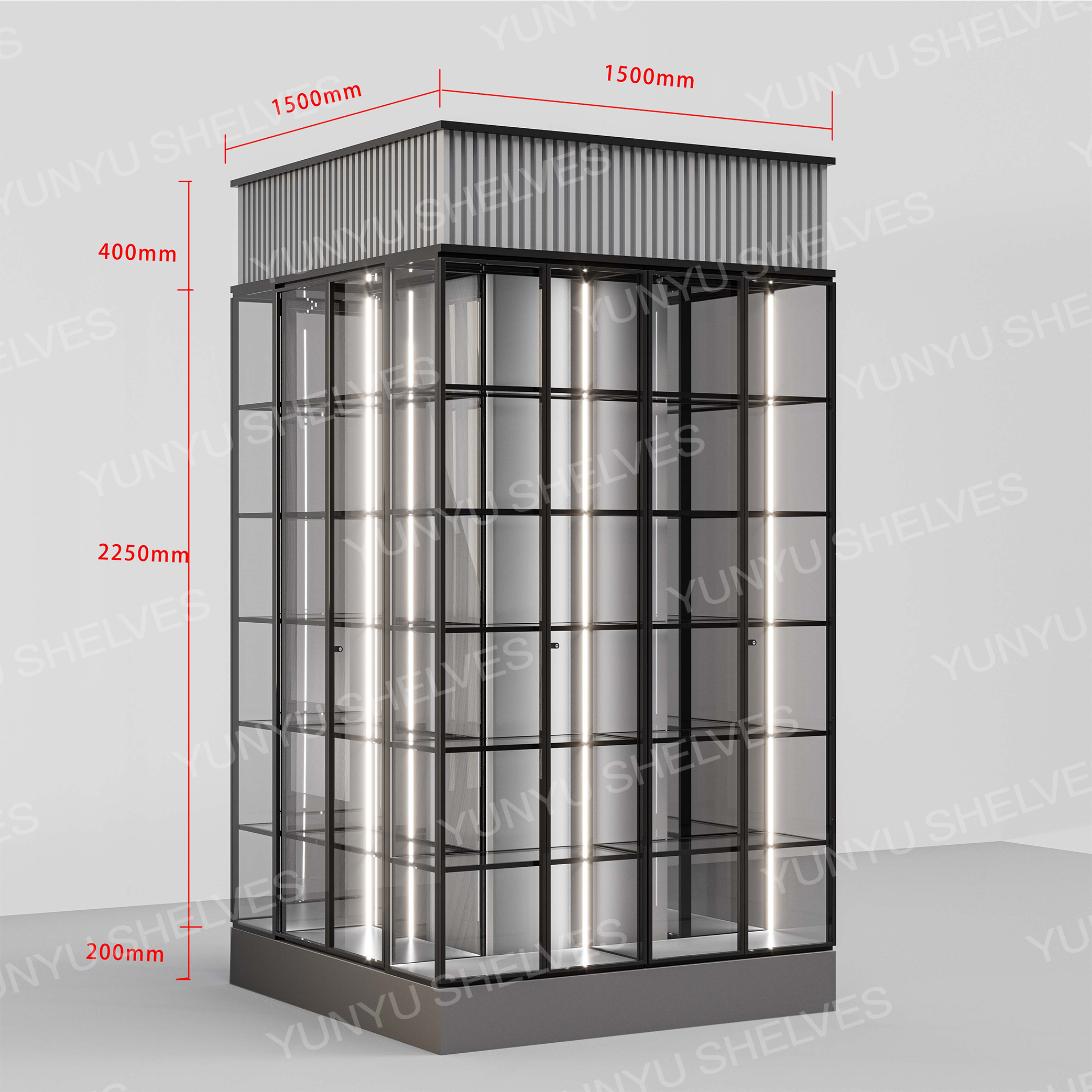 做展示，就要夠“亮”！高清玻璃貨架展柜，選云宇貨架就對(duì)了！